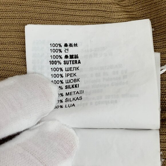 Prada Milano Womens Brown Ribbed Knit Silk Blend Cropped Long-Sleeve Sweater Siz - Picture 3 of 8